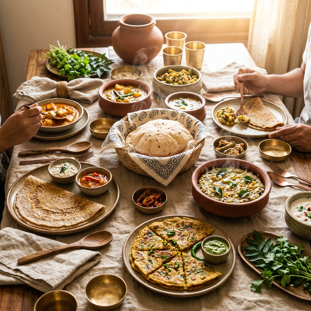 Indian food spread Nilkanth